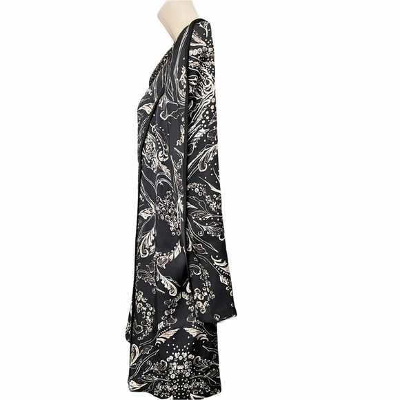 3.1 Phillip Lim Black Printed Silk Shift Dress Size 2 - Picture 6 of 12